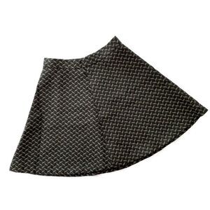 Halogen Nordstrom Brocade Skater Mini Skirt Black & Brown Pattern 4